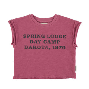 T-Shirt Aubergine – "Spring Lodge" print