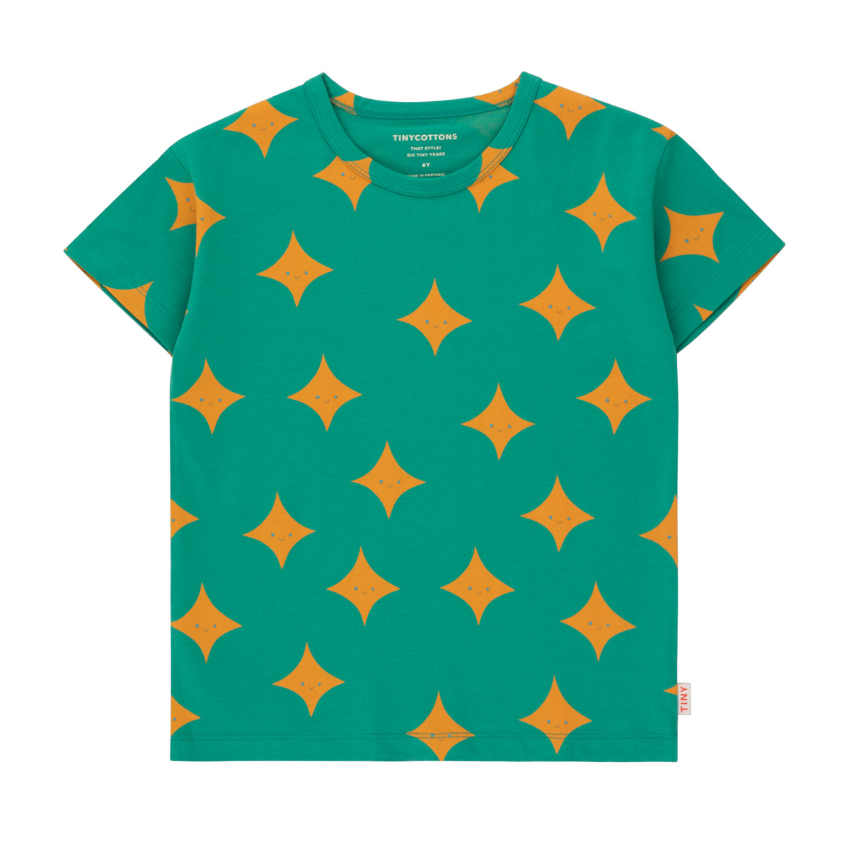 Sparkle Tee – deep green/orange