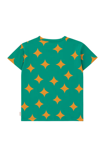 Sparkle Tee – deep green/orange